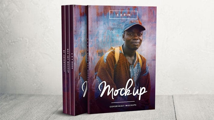 6 x 9 Boxset with Small Spine Mockup