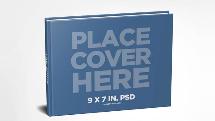 9 x 7 Landscape Hardcover Book Mockup