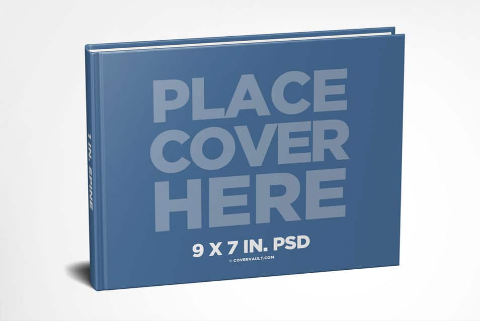 9 x 7 Landscape Hardcover Book Mockup