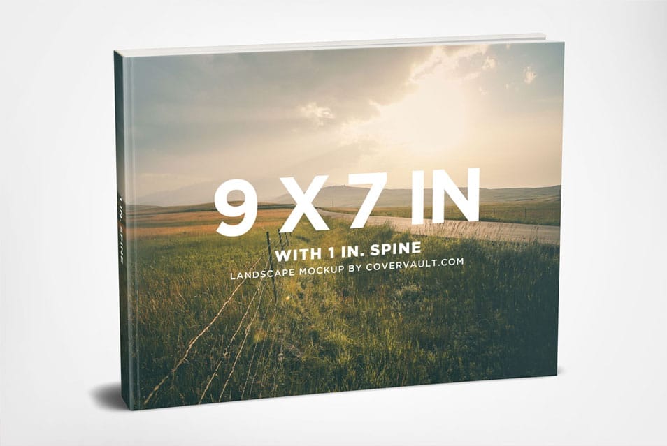 9 x 7 Landscape Paperback Book Mockup
