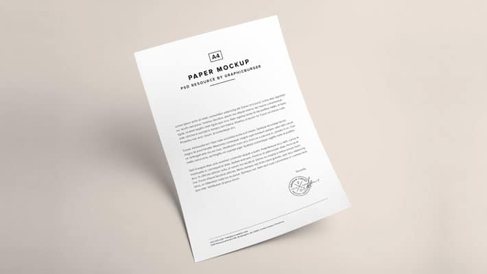 A4 Paper PSD MockUp