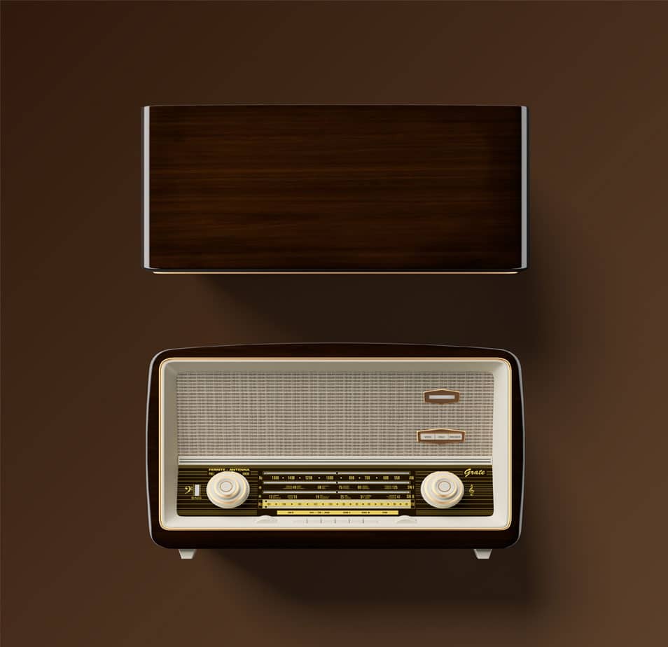 Antique Radio Free PSD Mockup