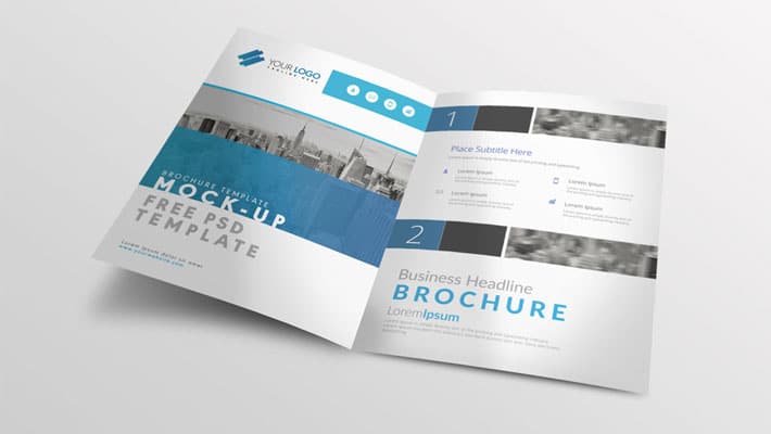 Bi fold A4 Brochure Mockup PSD Template