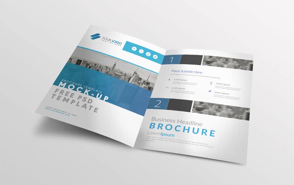 Bi fold A4 Brochure Mockup PSD Template