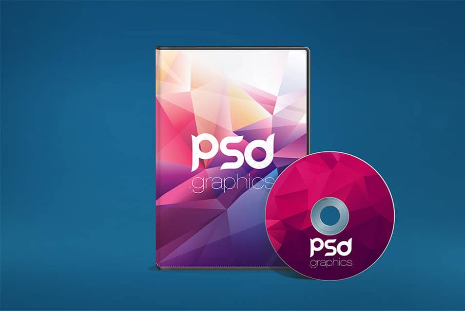 CD DVD Case and Disk Mockup PSD