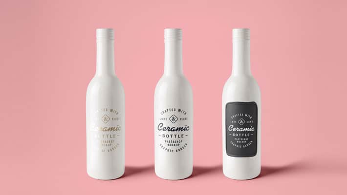 Ceramic Bottles PSD MockUp