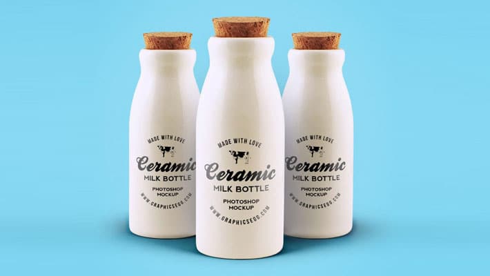 Ceramic Bottles PSD Mockup