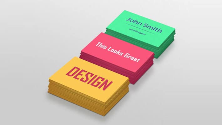Colorful Business Cards Mockup