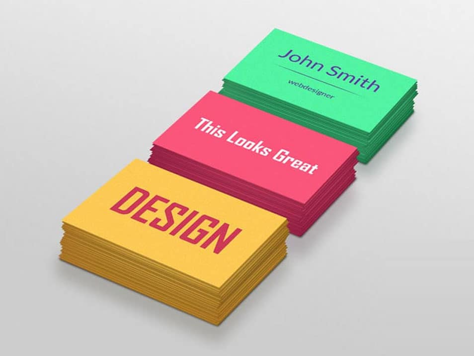Colorful Business Cards Mockup