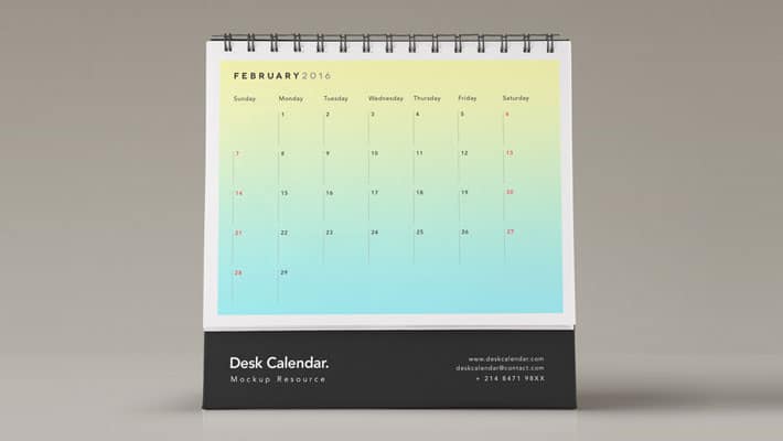 Desk PSD Calendar Mockup