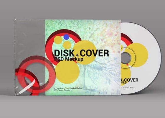 Disk and Cover PSD Mockup