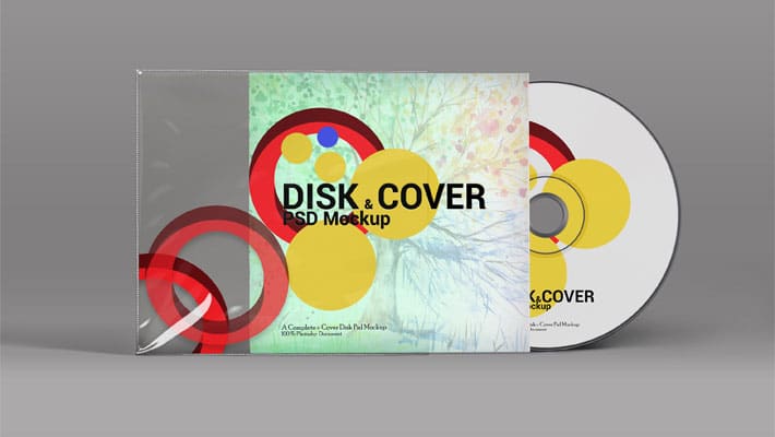 Disk and Cover PSD Mockup