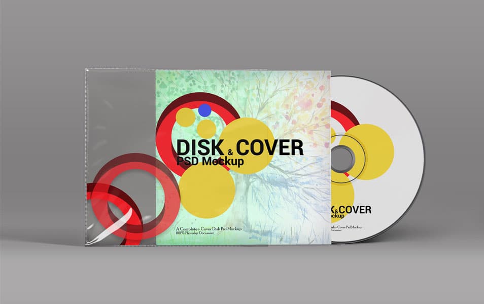 Disk and Cover PSD Mockup