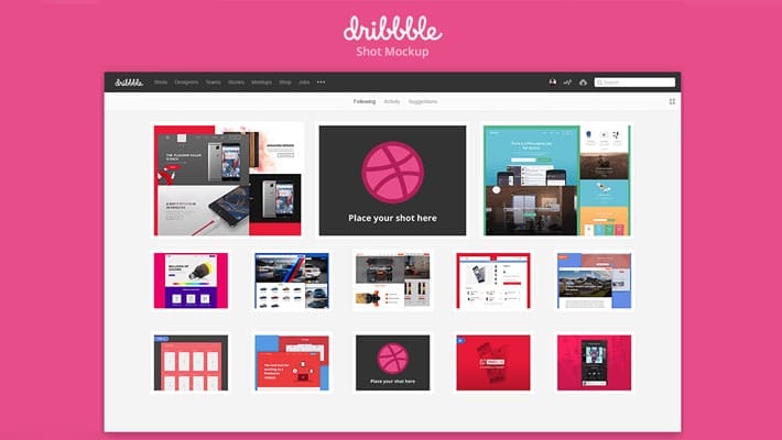 Dribbble Mockup PSD