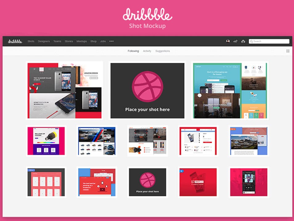 Dribbble Mockup PSD