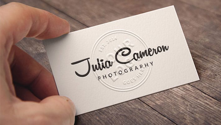 Embossed Business Card MockUp