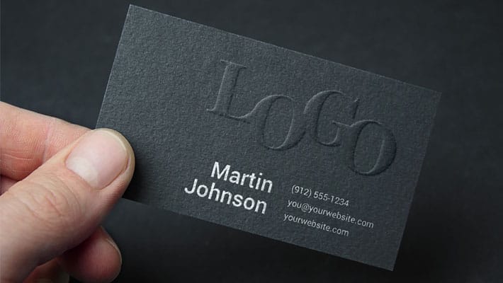 Embossed Business Card MockUp