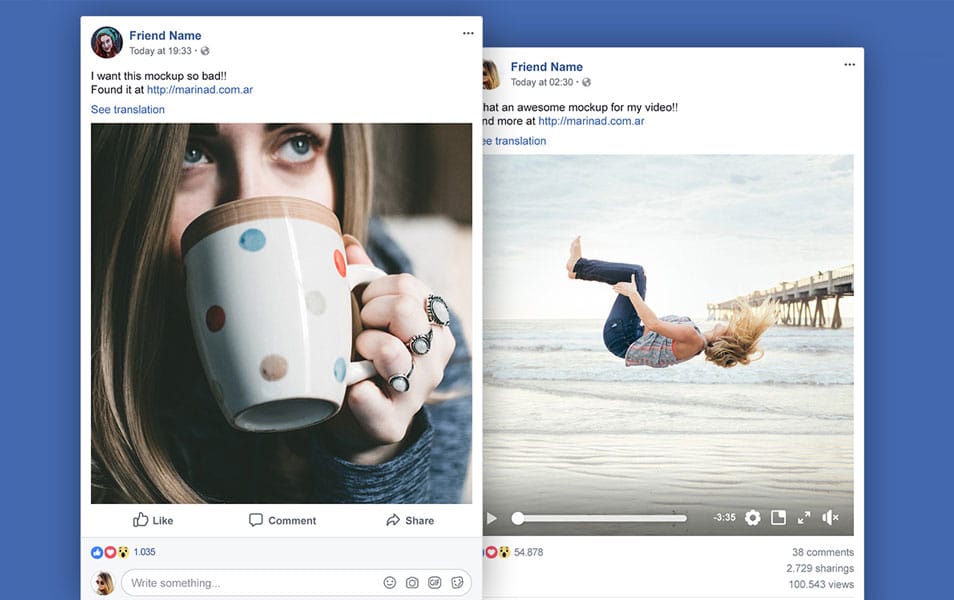 FREE Facebook Post Mockup PSD