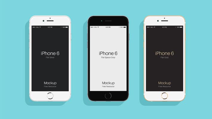 Flat PSD iPhone 6 & 6s Mockup