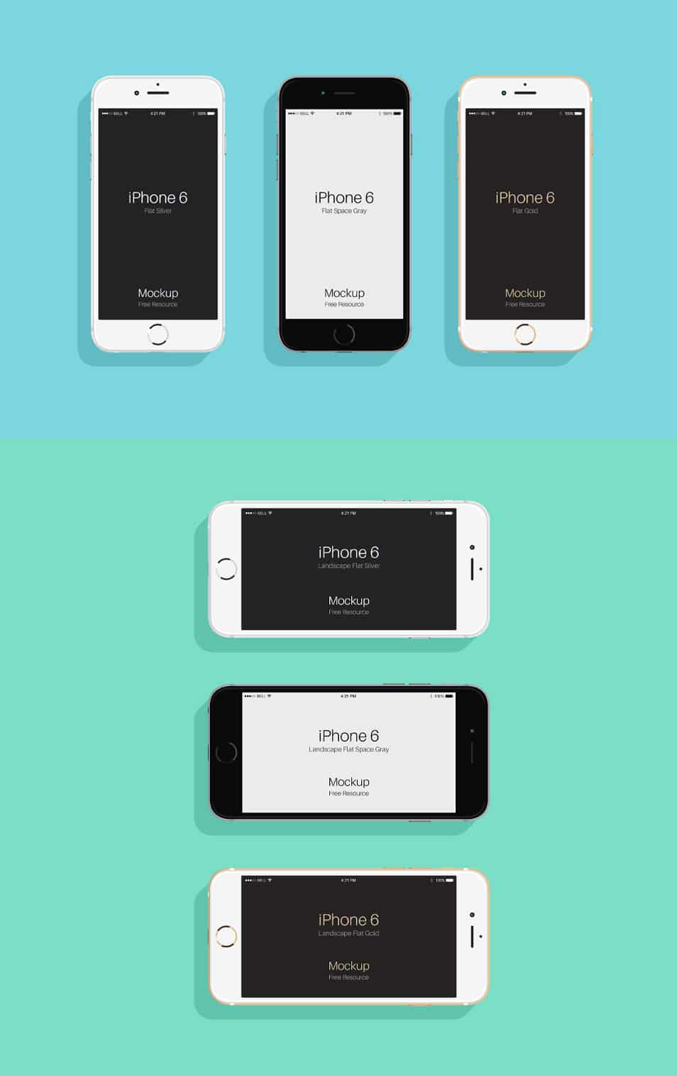 Flat PSD iPhone 6 & 6s Mockup