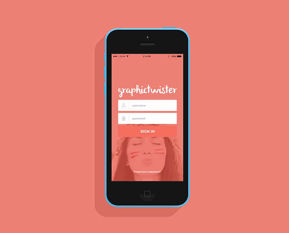 Flat iPhone 5C Mockup