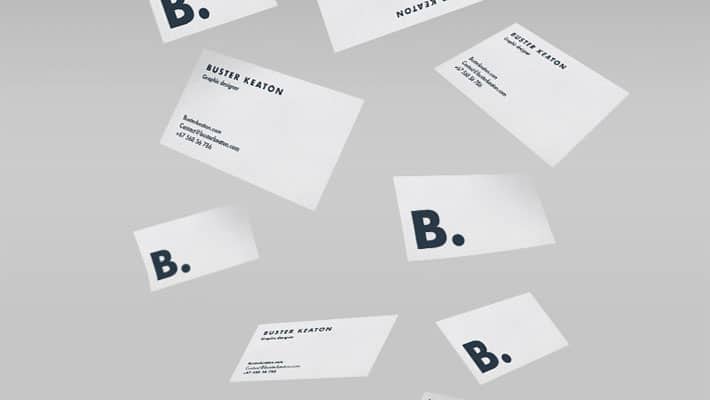 Floating Business Card Mockup PSD
