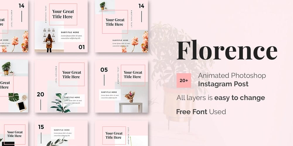 Florence Animated Photoshop Instagram Post Template