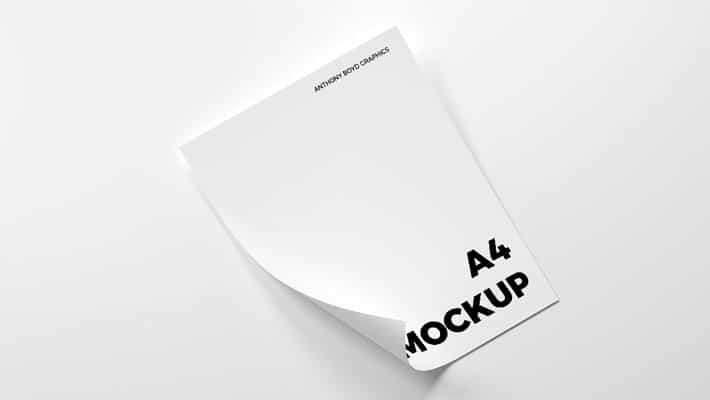 Folded A4 Paper Mockup