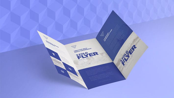 Free 3 Fold Brochure Mockups