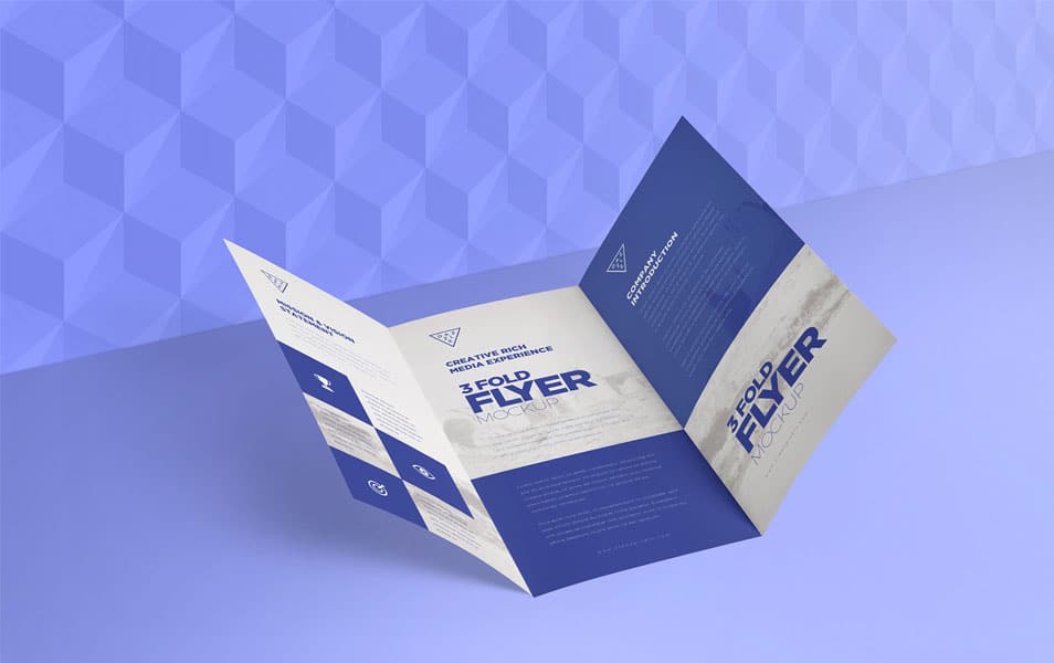 Free 3 Fold Brochure Mockups