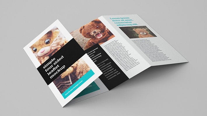 Free 4-panel Leaflet Mockup