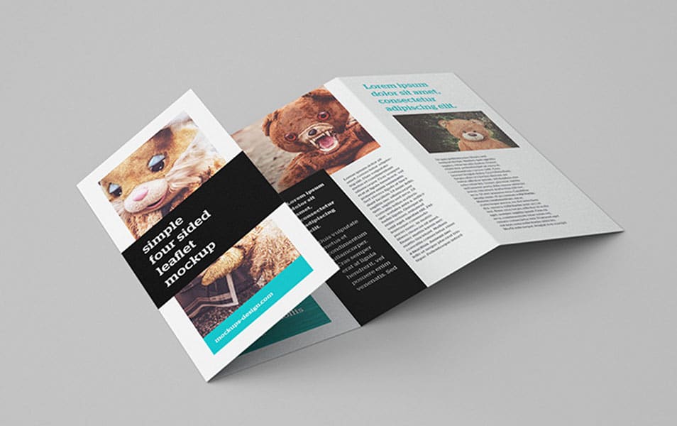 Free 4-panel Leaflet Mockup