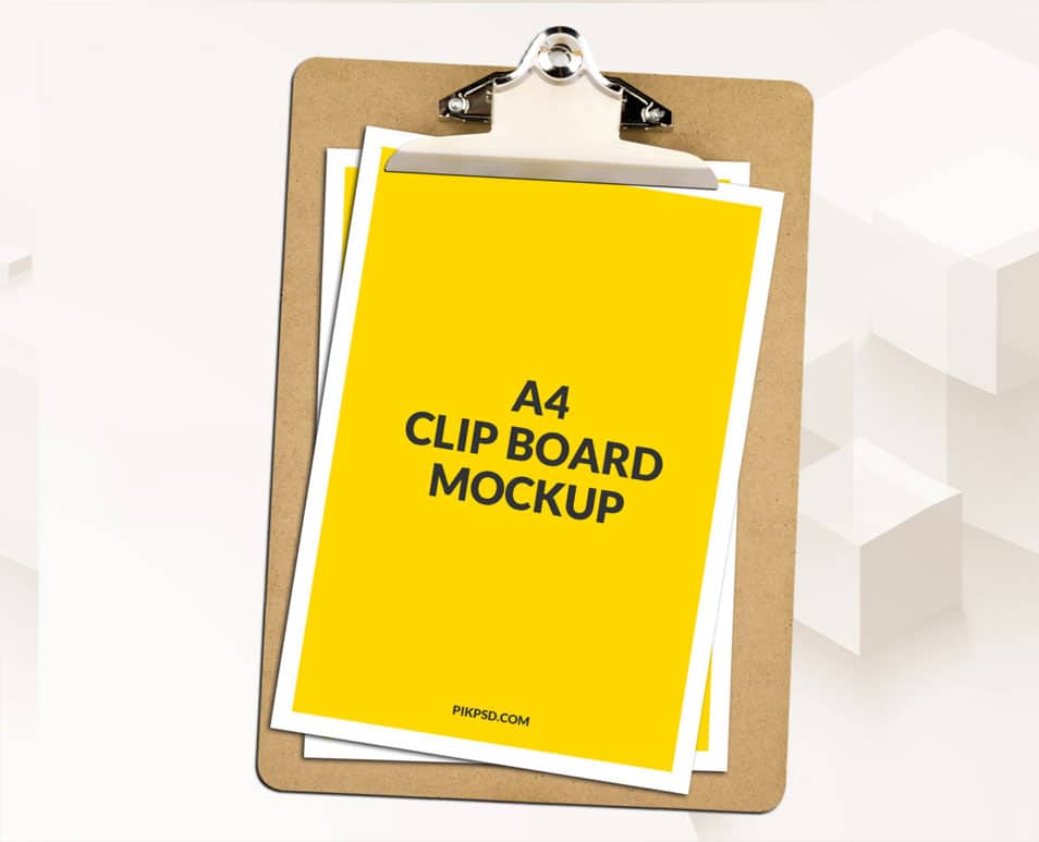 Free A4 Clipboard Mockup PSD