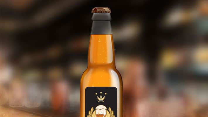 Free Beer Bottle Label Mockup