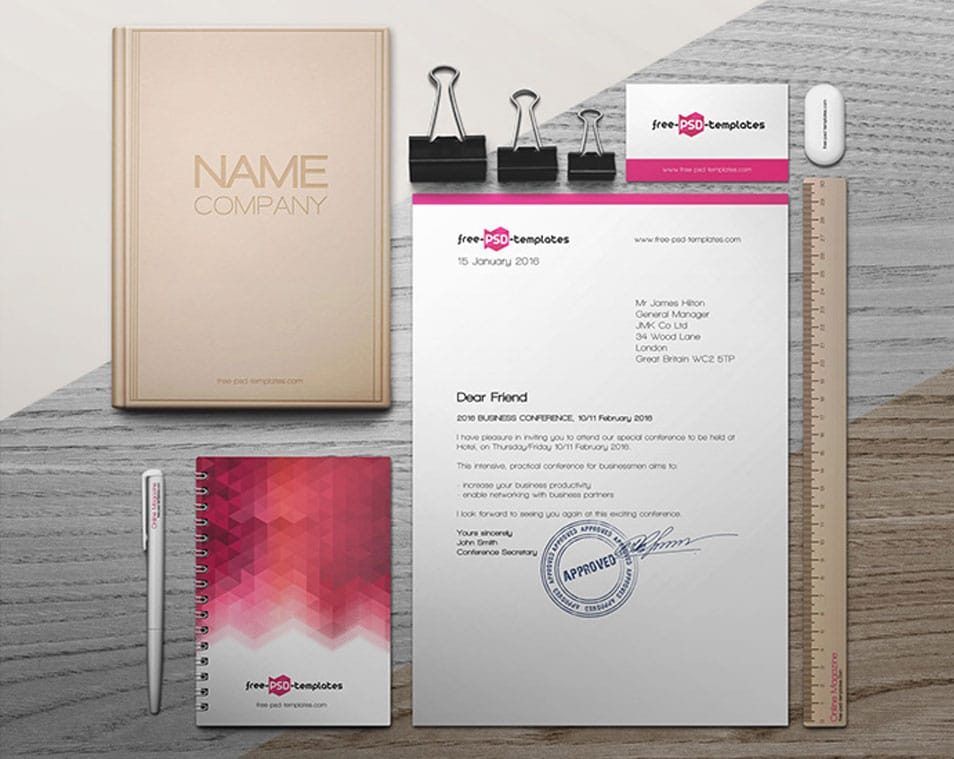 Free Branding Identity Mock-up in PSD