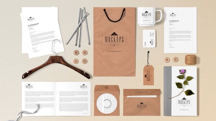 Free Classic Stationery Mock-up Scene Builder