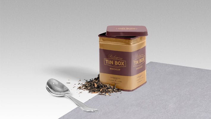 Free Cool Packaging Tin Box Mockup PSD