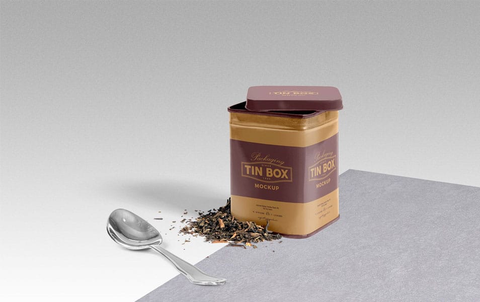 Free Cool Packaging Tin Box Mockup PSD
