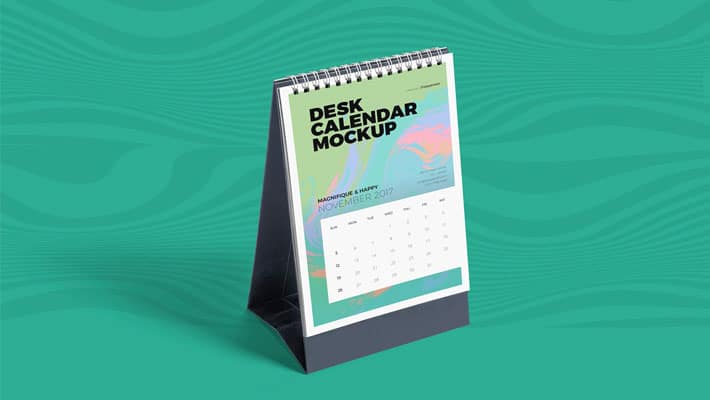 Free Desk Calendar Mockup PSD