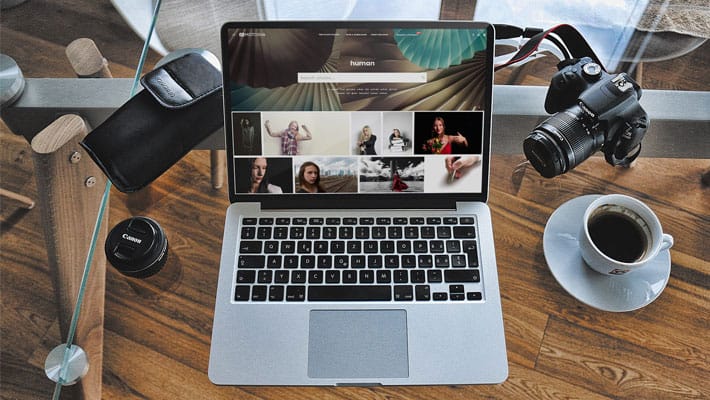 Free Desk and Mac Book Photoshop Mockup