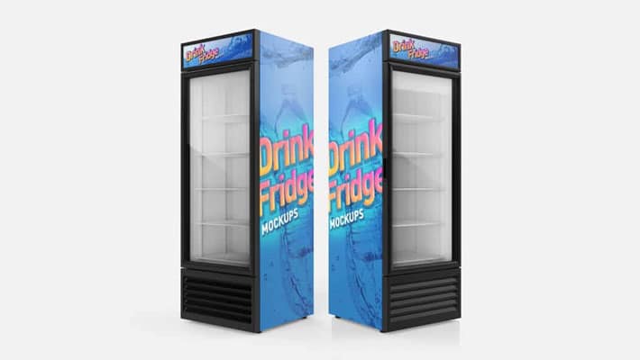 Free Drink Fridge Refrigerator Mockups