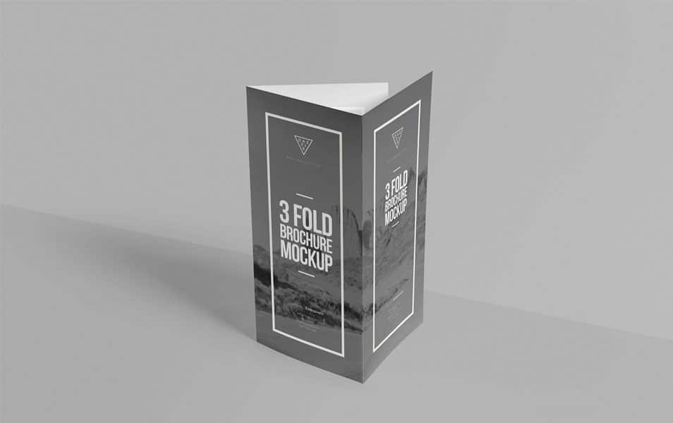 Free Elegant Tri Fold Brochure Mockup