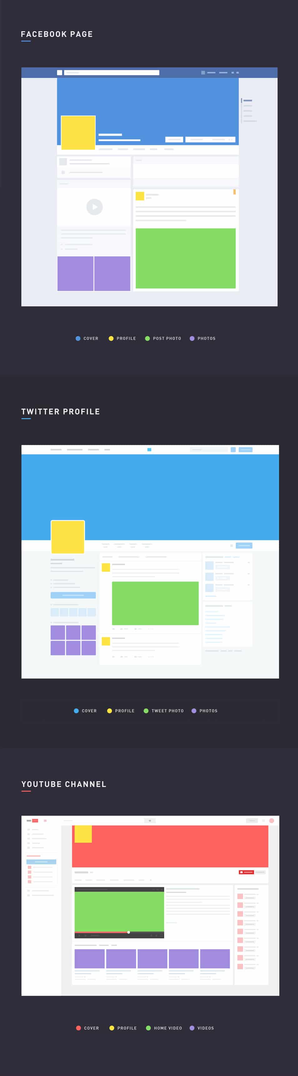 Free Facebook-Twitter and Youtube Social Media Mockups