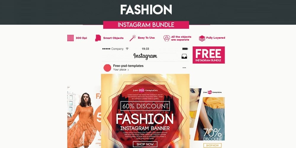 Free Fashion Instagram Banner Templates PSD