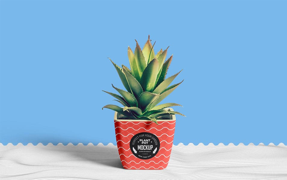 Free Flower Pot Mockup