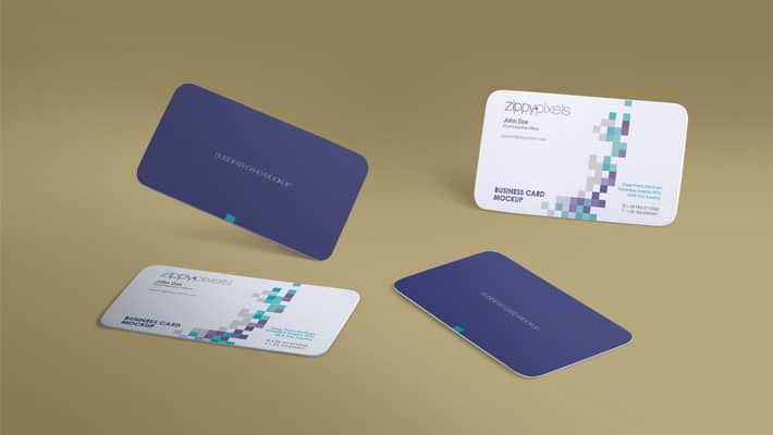 Free Gravity Business Card Mockup With Infinite Arrangement Options