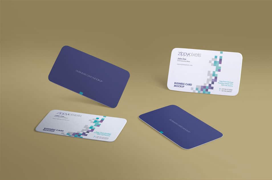 Free Gravity Business Card Mockup With Infinite Arrangement Options