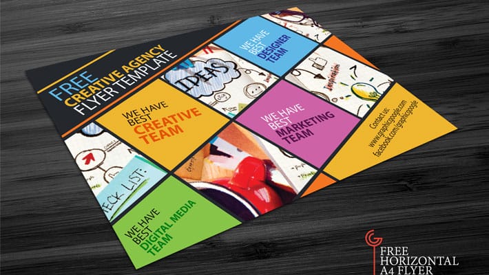 Free Horizontal A4 Flyer Mockup