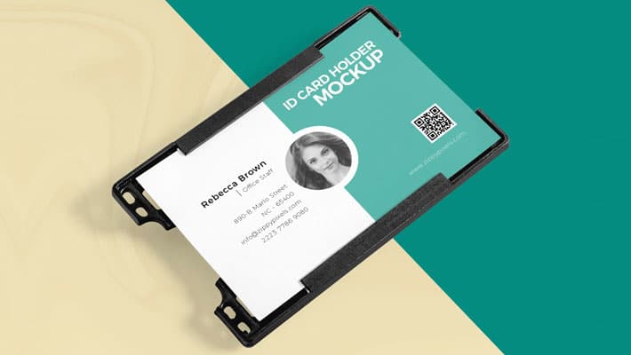 Free ID Card Holder Mockup