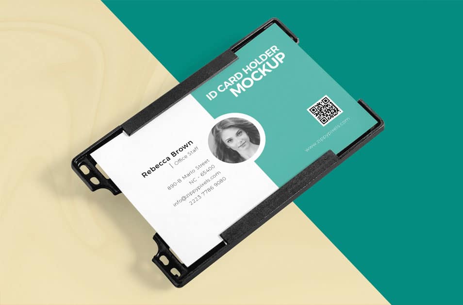 Free ID Card Holder Mockup
